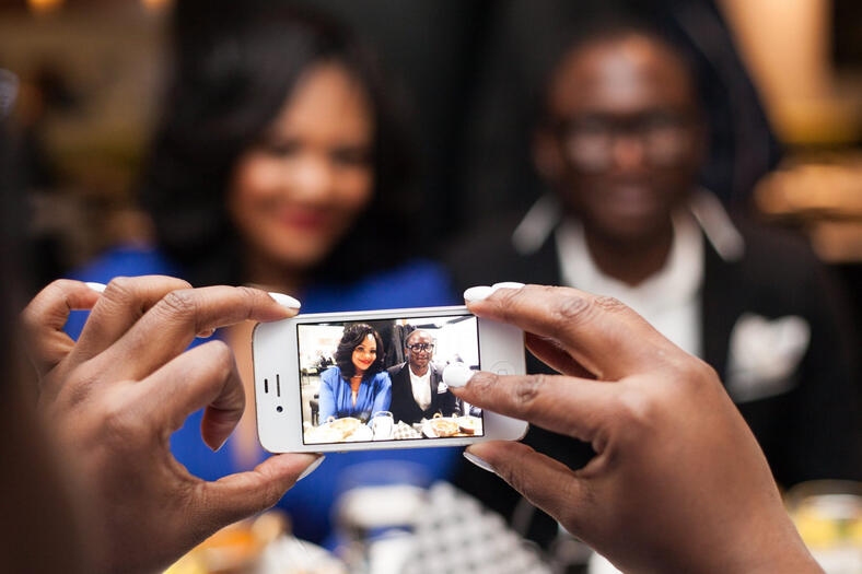 Photo of couple at a birthday party