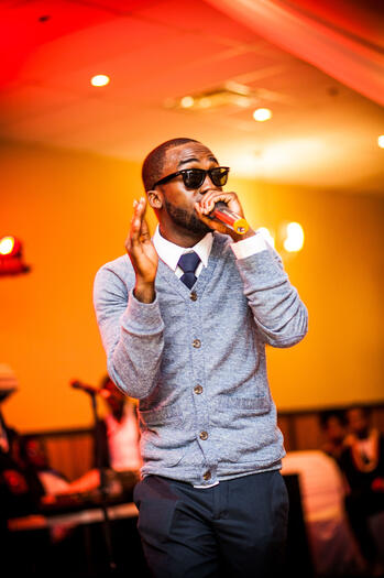 Albert Gorman performing at an event in Toronto